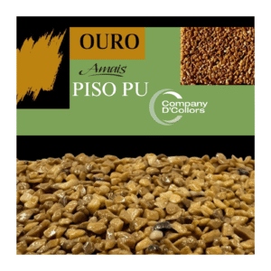 revestimento cristal de pedras naturais Piso PU Drenante Pedras Naturais - Ouro 23Kg Amais